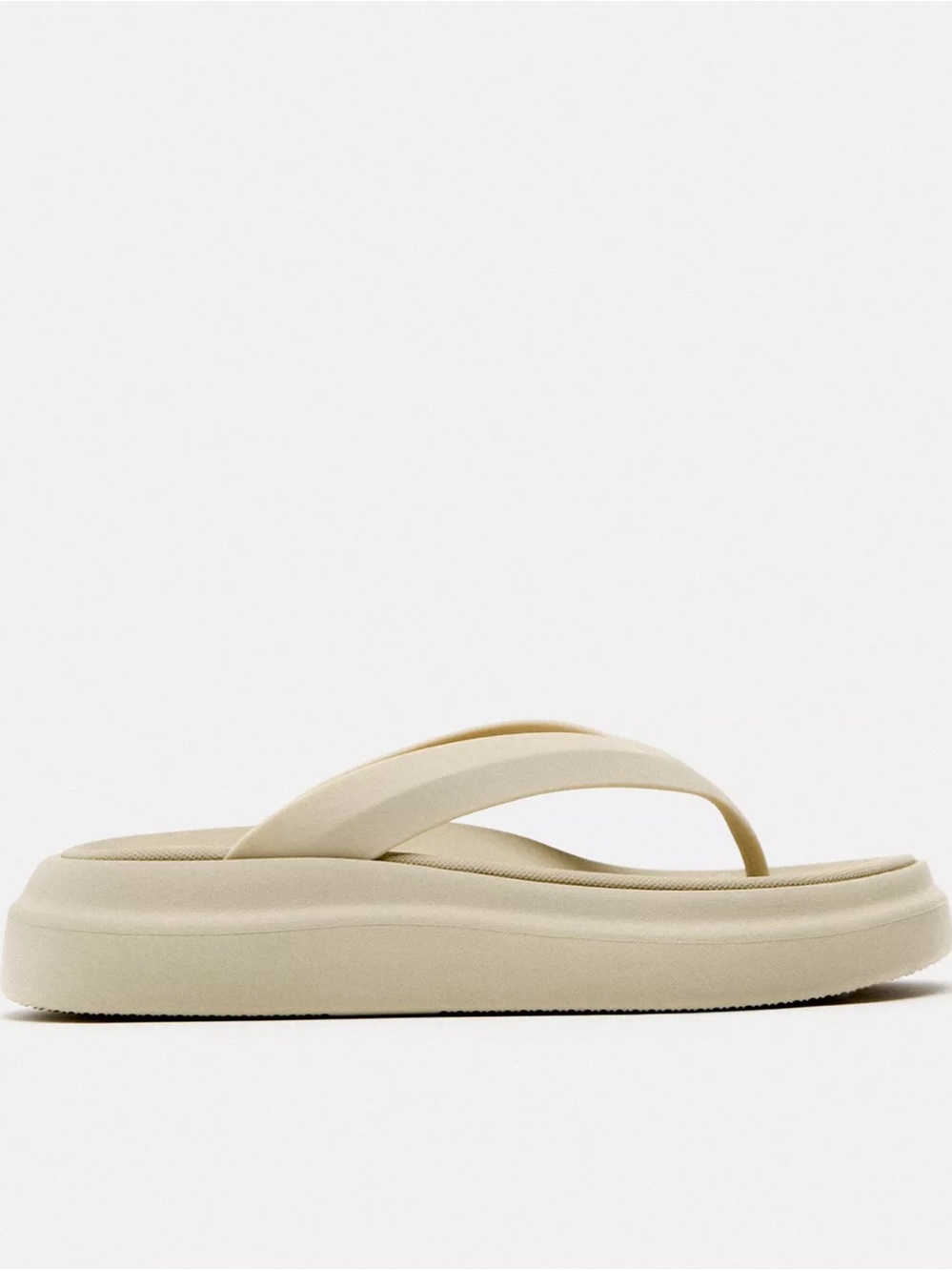 Zara Women’s Cream Platform Flip Flop Sandal